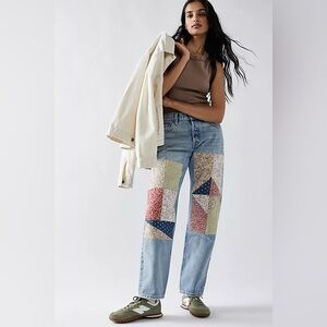 SPECIAL ANNIVERSARY EDITION Levi’s 501 Patchwork Mid-Rise All Cotton Jeans 26/30